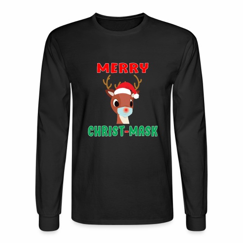 Merry Christmask Rudolph Red Nose Mask Reindeer. - Men's Long Sleeve T-Shirt