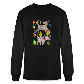 Dogs in the park - Men's Long Sleeve T-Shirt - black - Front