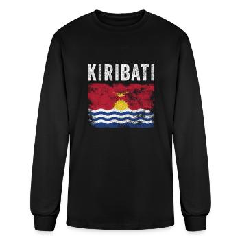 Kiribati Flag Distressed I Kiribati Flag - Men's Long Sleeve T-Shirt - black - Front