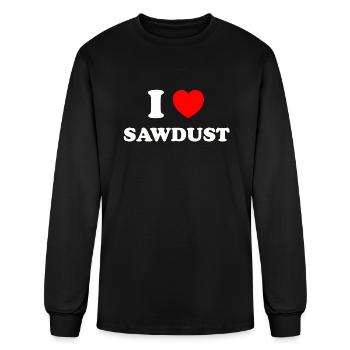 I love (heart) sawdust - Men's Long Sleeve T-Shirt - black - Front