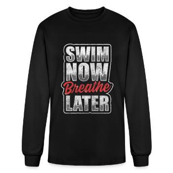 Swimmer Ocean Free Swimmer Sport - Men's Long Sleeve T-Shirt - black - Front