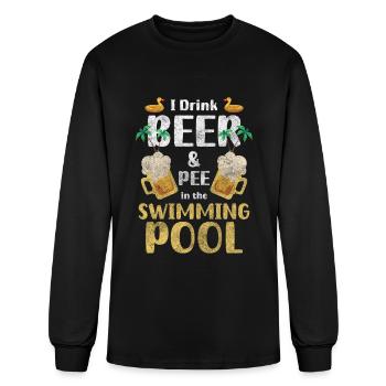 Pool Sport Hobby Summer - Men's Long Sleeve T-Shirt - black - Front