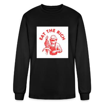 Eat the rich Karl Marx Eat Doner Kebab Rich - Men's Long Sleeve T-Shirt - black - Front