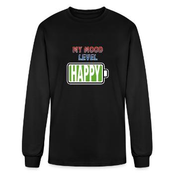 My Mood Level - Happy - Men's Long Sleeve T-Shirt - black - Front