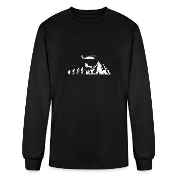 Mountain Rescue Evolution Mountaineers Helicopter - Men's Long Sleeve T-Shirt - black - Front