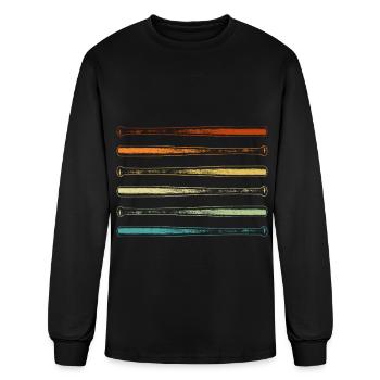Baseball Theme Sports Baseball Bats - Men's Long Sleeve T-Shirt - black - Front
