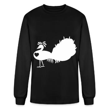 Peacock Silhouette Heart - Men's Long Sleeve T-Shirt - black - Front