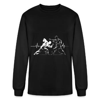 Aikido Heartbeat - Men's Long Sleeve T-Shirt - black - Front