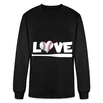 Girls Baseball Fan Baseball Bat - Men's Long Sleeve T-Shirt - black - Front