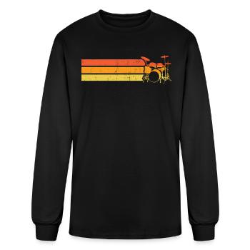 Drum - Men's Long Sleeve T-Shirt - black - Front
