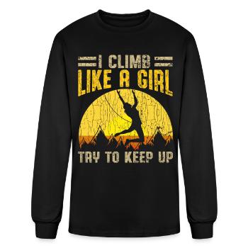 Rock Climbing - Men's Long Sleeve T-Shirt - black - Front