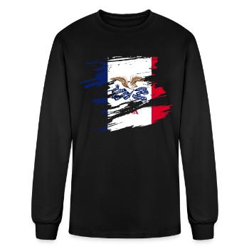 Cadeau de la ville natale de l’Iowa - T-shirt à manches longues Homme - noir - Devant