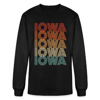 Cadeau de la ville natale de l’Iowa - T-shirt à manches longues Homme - noir - Devant