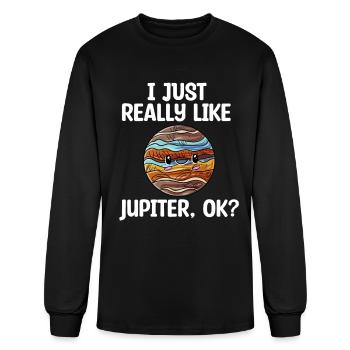 Space Jupiter Planet - Men's Long Sleeve T-Shirt - black - Front