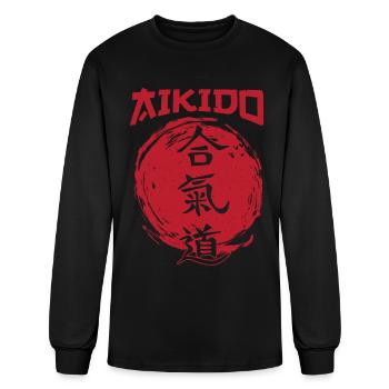 Aikido - Men's Long Sleeve T-Shirt - black - Front