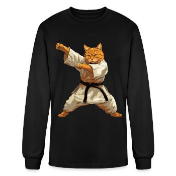 Cat Aikido - Men's Long Sleeve T-Shirt - black - Front