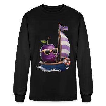 Fruit Boating Plum - Men's Long Sleeve T-Shirt - black - Front
