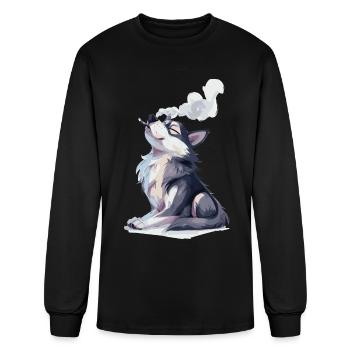Husky - Men's Long Sleeve T-Shirt - black - Front