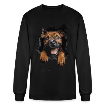 Staffordshire Bull Terrier - Men's Long Sleeve T-Shirt - black - Front