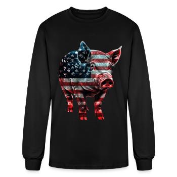 Pig - Men's Long Sleeve T-Shirt - black - Front