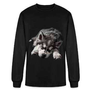 Husky - Men's Long Sleeve T-Shirt - black - Front