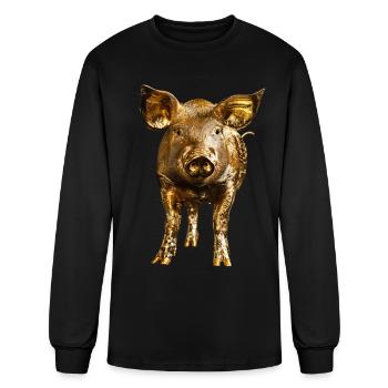 Pig - Men's Long Sleeve T-Shirt - black - Front