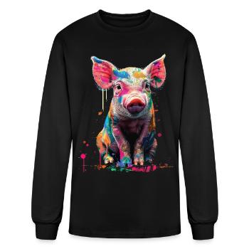 Pig - Men's Long Sleeve T-Shirt - black - Front