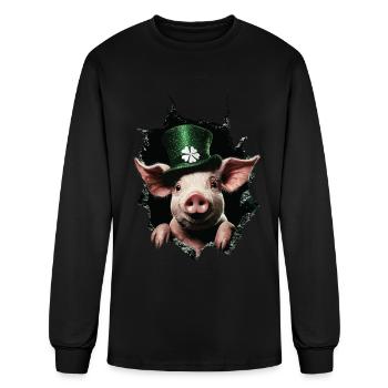 Pig - Men's Long Sleeve T-Shirt - black - Front