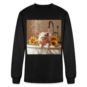 Pig - Men's Long Sleeve T-Shirt - black - Front