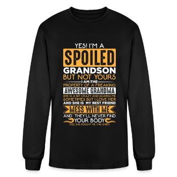 Spoiled Grandson Awesome Grandma Grandchild - Men's Long Sleeve T-Shirt - black - Front