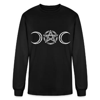 Triple Moon Witch Goddess Wicca Pentagram Pagan - Men's Long Sleeve T-Shirt - black - Front