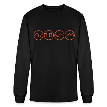Synth Wave Synthesizer electronic music producer - Men's Long Sleeve T-Shirt - black - Front