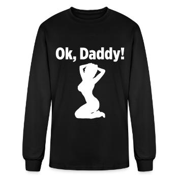 Kinky Slave Wife BDSM Fetish Daddy - Men's Long Sleeve T-Shirt - black - Front