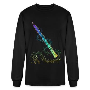 Oboe Musical Notes MusicTeacher - Men's Long Sleeve T-Shirt - black - Front
