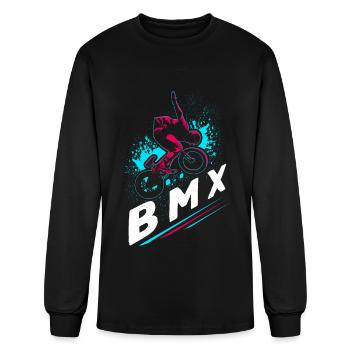 BMX Freestyle Bike Stunt - Men's Long Sleeve T-Shirt - black - Front