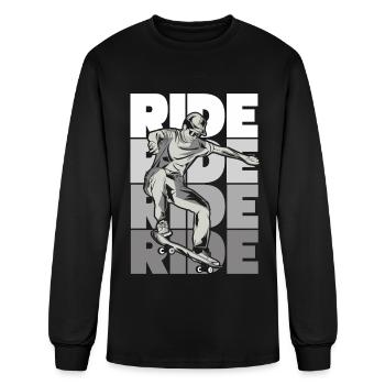 Skateboard Stunt Boys Skateboarding - Men's Long Sleeve T-Shirt - black - Front