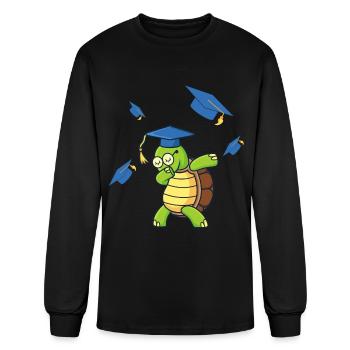 Dabbing Turtle Étudiant diplômé diplômé - T-shirt à manches longues Homme - noir - Devant