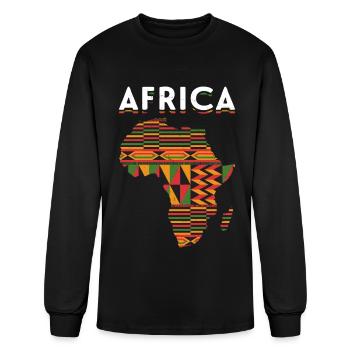 Africa Map Kente Black Pride African Kente - Men's Long Sleeve T-Shirt - black - Front
