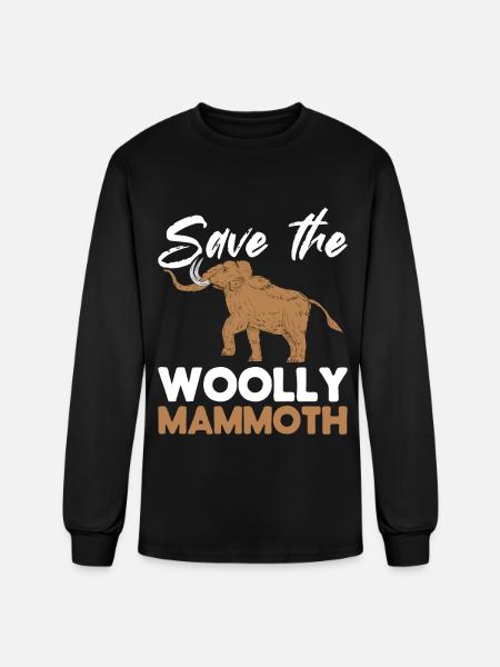 Mammoth Funny Prehistoric Animal - Men's Long Sleeve T-Shirt - black