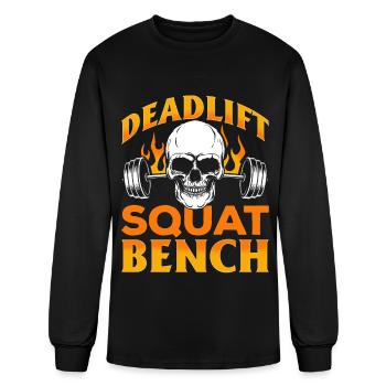 Weightlifting Men Squat Bench Deadlift - Men's Long Sleeve T-Shirt - black - Front