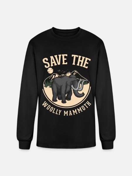 Funny Mammoth Prehistoric Animal - Men's Long Sleeve T-Shirt - black