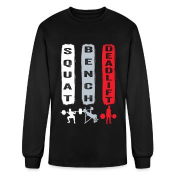 Squat Bench Deadlift Gym Motivation - Men's Long Sleeve T-Shirt - black - Front