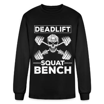 Squat Bench Deadlift Gym Workout - Men's Long Sleeve T-Shirt - black - Front
