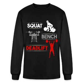 Gym Workout Squat Bench Deadlift - Men's Long Sleeve T-Shirt - black - Front