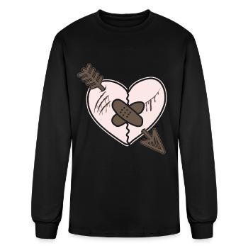 Broken Heart Breakup Divorce Couple - Men's Long Sleeve T-Shirt - black - Front