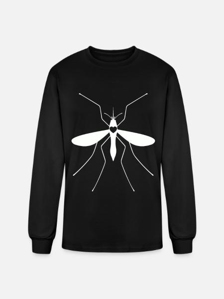 Mosquito Silhouette Heart - Men's Long Sleeve T-Shirt - black