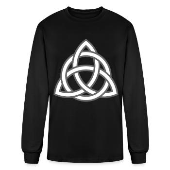 Celtic Knot Triquetra Circle Luck Symbol - Men's Long Sleeve T-Shirt - black - Front