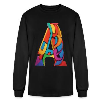 Letter A Capital Alphabet English Old and English - Men's Long Sleeve T-Shirt - black - Front