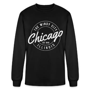 Chicago Illinois - The Windy City - Men's Long Sleeve T-Shirt - black - Front
