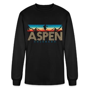 Ski Aspen Colorado Vintage - Men's Long Sleeve T-Shirt - black - Front